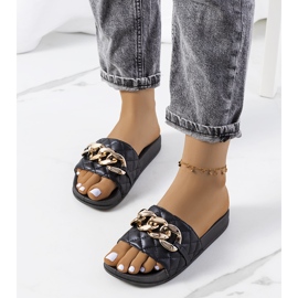 Svarta quiltade Anandi tofflor 1