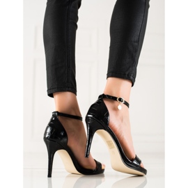 Goodin Eleganta svarta sandaler med hög klack 1