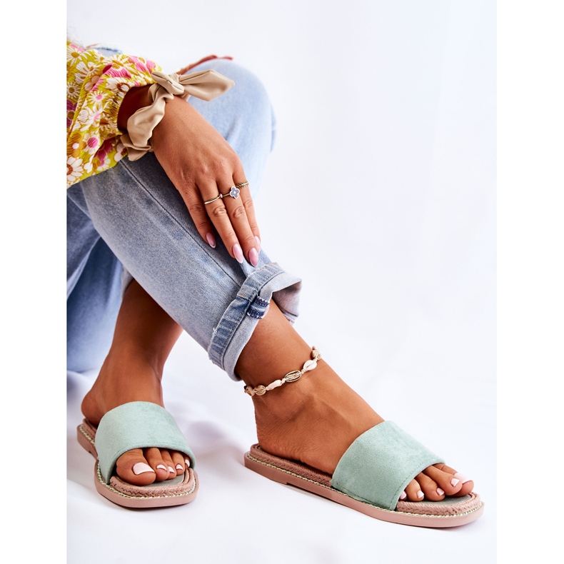 FJ1 Mocka Damtofflor Sunset Green grön 2