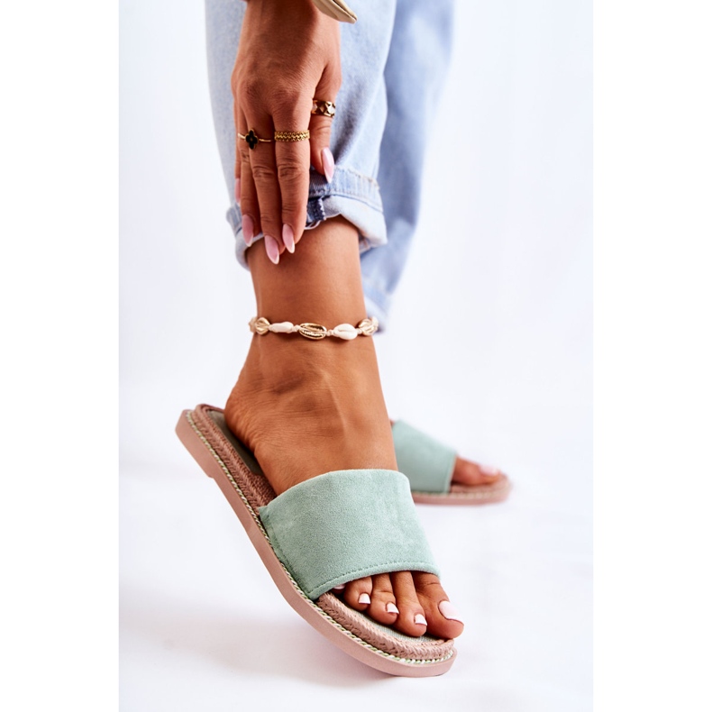 FJ1 Mocka Damtofflor Sunset Green grön 1