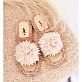 FJ1 Damtofflor i mocka med beige Giorgia-dekoration 1