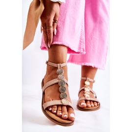 Damsandaler med dekorativt skärp Beige Seila 1