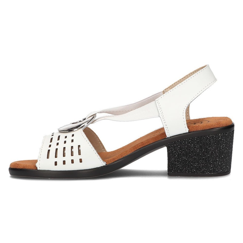 Läder openwork sandaler med filippo ds2308/22 vit dekoration 3