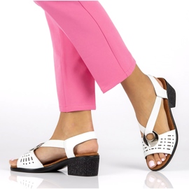 Läder openwork sandaler med filippo ds2308/22 vit dekoration 5