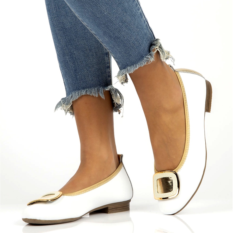 Läderskor med dekor Filippo DP3661/22 Wh vit 7