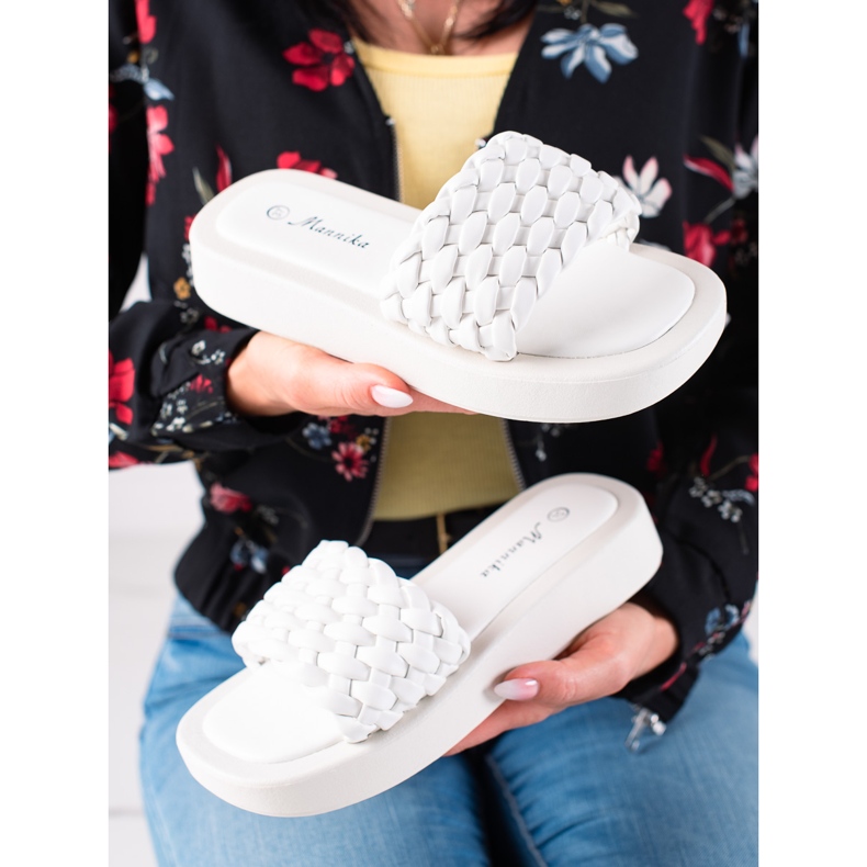 Mannika Tofflor På Plattformen vit 1