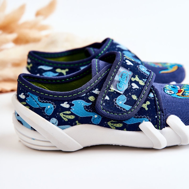 BEFADO S.A. Skor Tofflor Befado kardborreband Dinosaurie 273X341 Marinblå 2