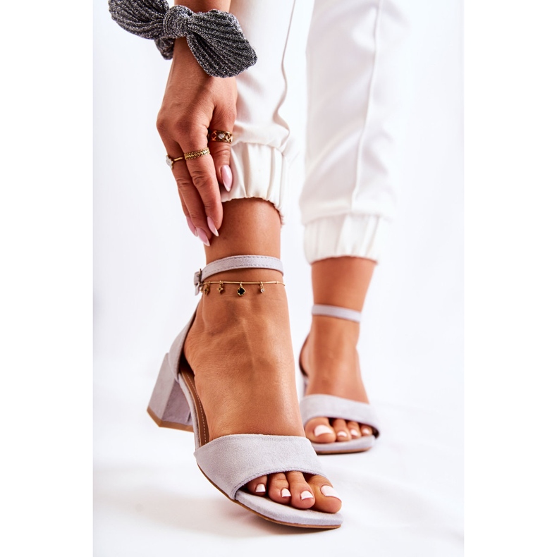 PS1 Damsandaler i mocka på hög klack Grå Luciana 1