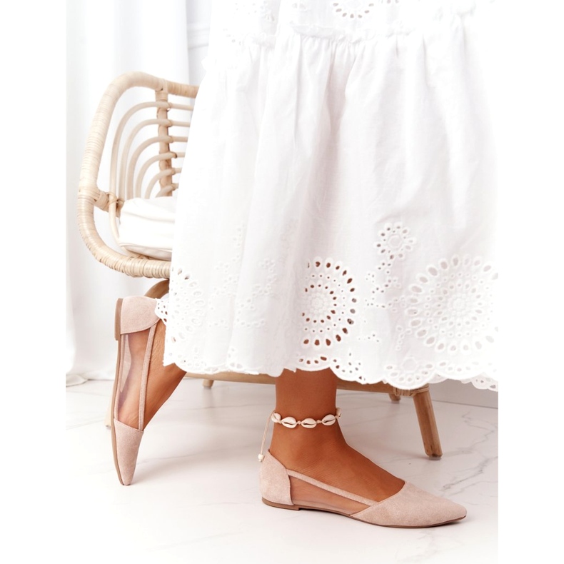 Ballerinas Spitz With Mesh Beige 8BL71-2015 3