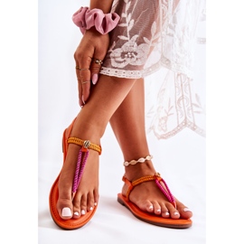 FL1 Damsandaler Flip Flops med ett skal Orange Candell 2