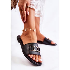 PE1 Klassiska tofflor för kvinnor med svart sherri-dekoration 1