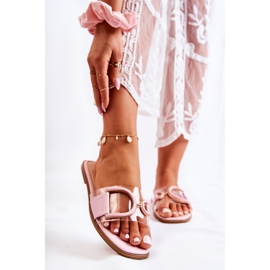 FS1 Fashionabla rosa Marsala-tofflor för kvinnor 1