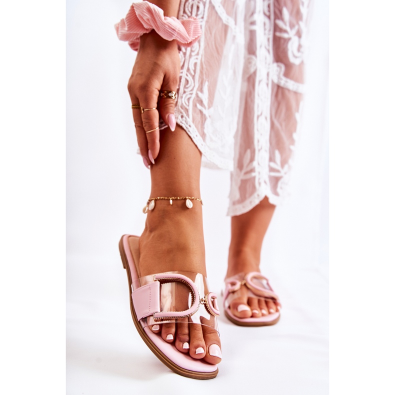 FS1 Fashionabla rosa Marsala-tofflor för kvinnor 1