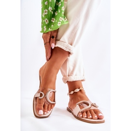 FS1 Fashionabla beige Marsala-tofflor för kvinnor 2