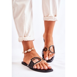 FS1 Fashionabla svarta tofflor för kvinnor Marsala 1