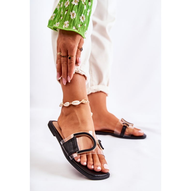 FS1 Fashionabla svarta tofflor för kvinnor Marsala 2