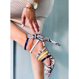 Sandaler på stift Sofronia BRUN/VIT mångfärgad 2