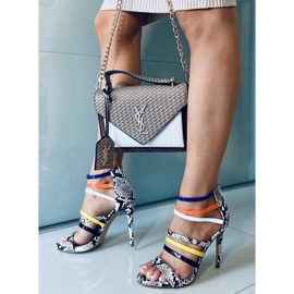 Sandaler på stift Sofronia BRUN/VIT mångfärgad 1