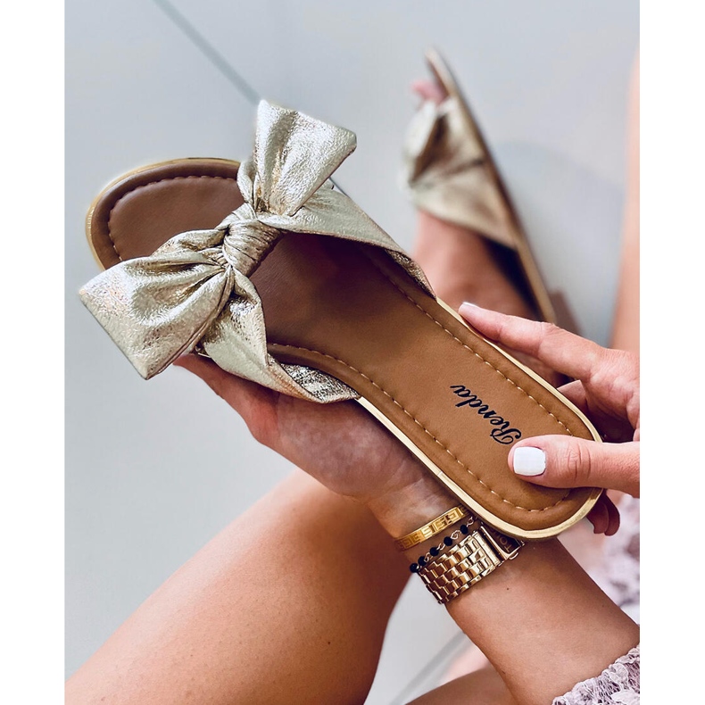 Lirio Gold damtofflor gyllene 2