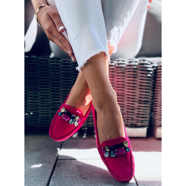 Loafers med Megara Fuchsia stenar rosa 2