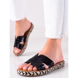 MIKA Trendiga svarta tofflor 1