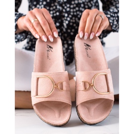 MIKA Mocka tofflor rosa 1