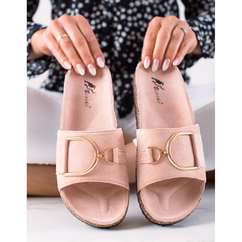 MIKA Mocka tofflor rosa 1