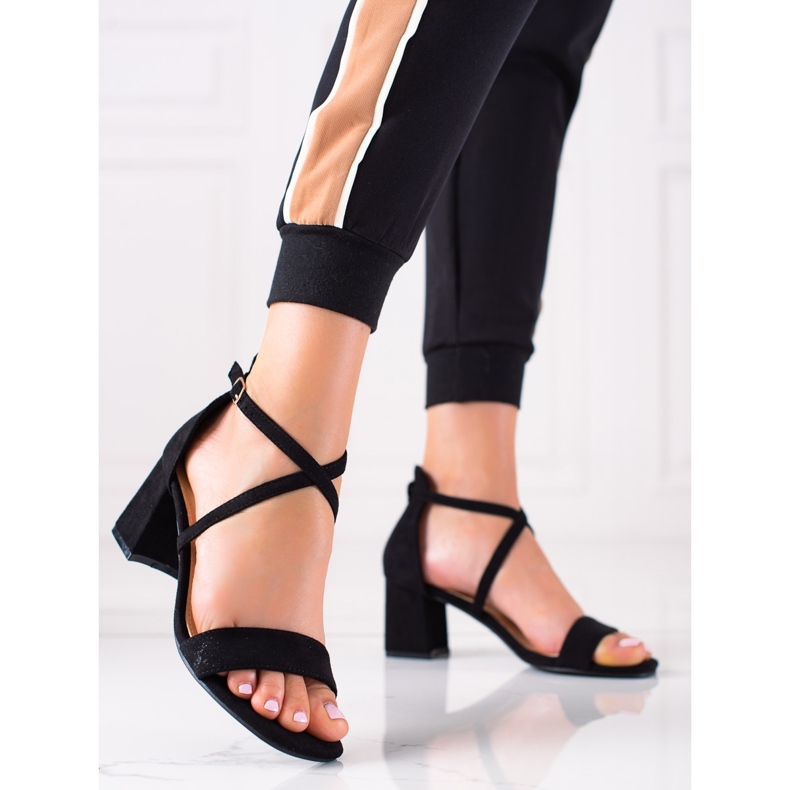 Seastar Svarta högklackade sandaler 1