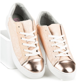 Kylie Sneakers med snörning med glitter brun 2