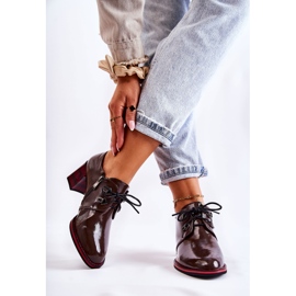 S.Barski Skor med dragkedja Brun och Röd Laurosa 2