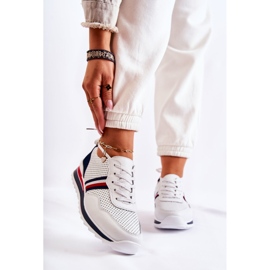 PE1 Damsportskor i vitt och marinblått läder Jane 1