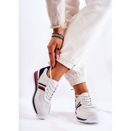 PE1 Damsportskor i vitt och marinblått läder Jane 2