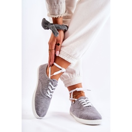 PE1 Klassiska sneakers för damer, bundna grå Dellis 2