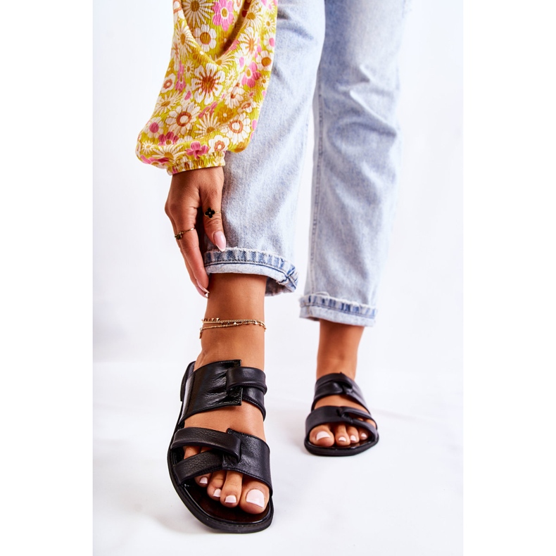 Bekväma lädertofflor för kvinnor Maciejka 05549-01 Svart 2