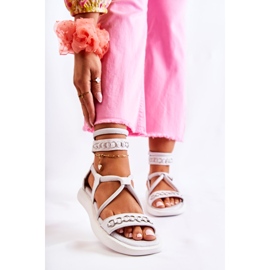 Lädersandaler På Plattformen Maciejka 05559-11 Vit 1