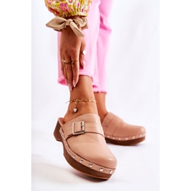 FS1 Damtofflor Träskor På Klack Beige Ivette 1