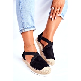 Kvinnors svarta espadrilles sandaler 1