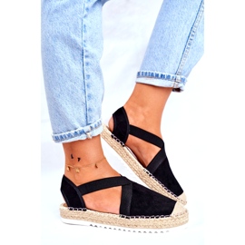 Kvinnors svarta espadrilles sandaler 2