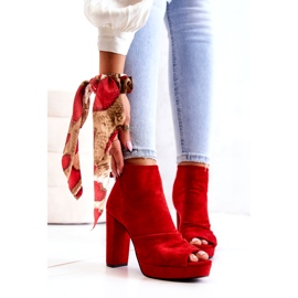 WS1 Stövlar på en bar öppna tår Red Adore röd 4
