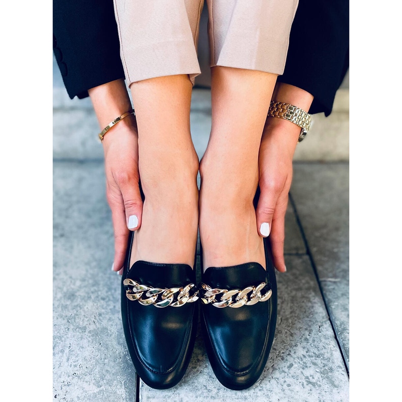 Addison Black Loafers med kedja svart 2