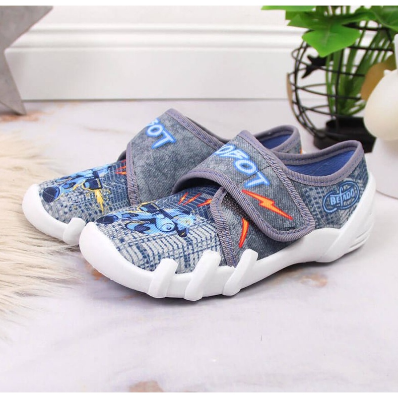 Grå kardborre grå tofflor för dagis Jr. Befado 2