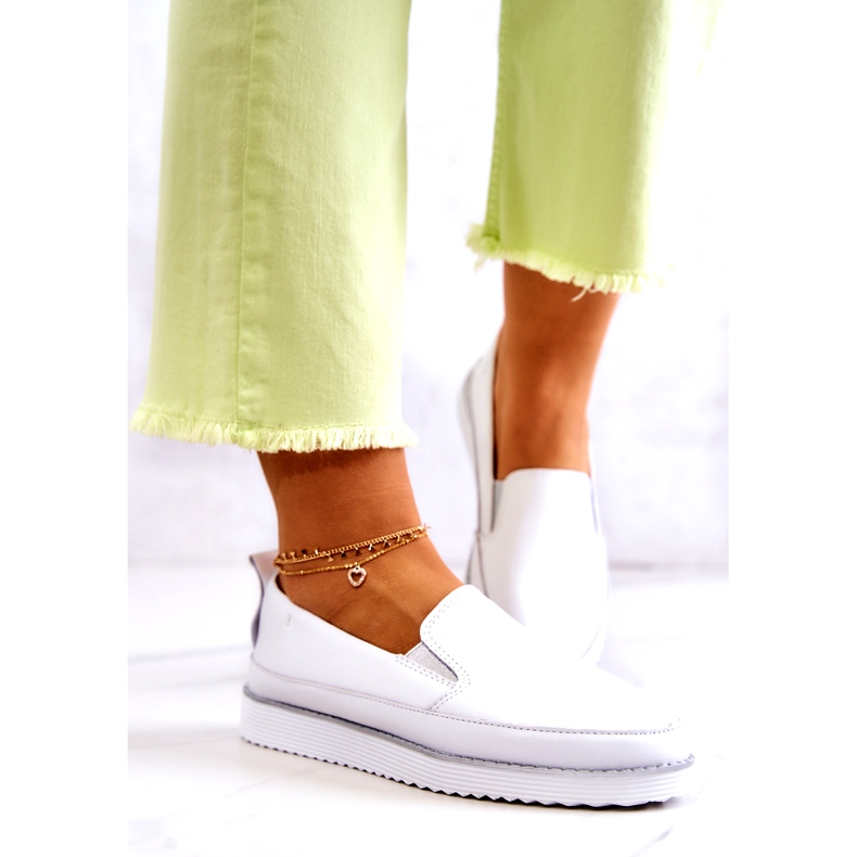 Läder Sneakers Slip-On S.Barski Vit för dam 3