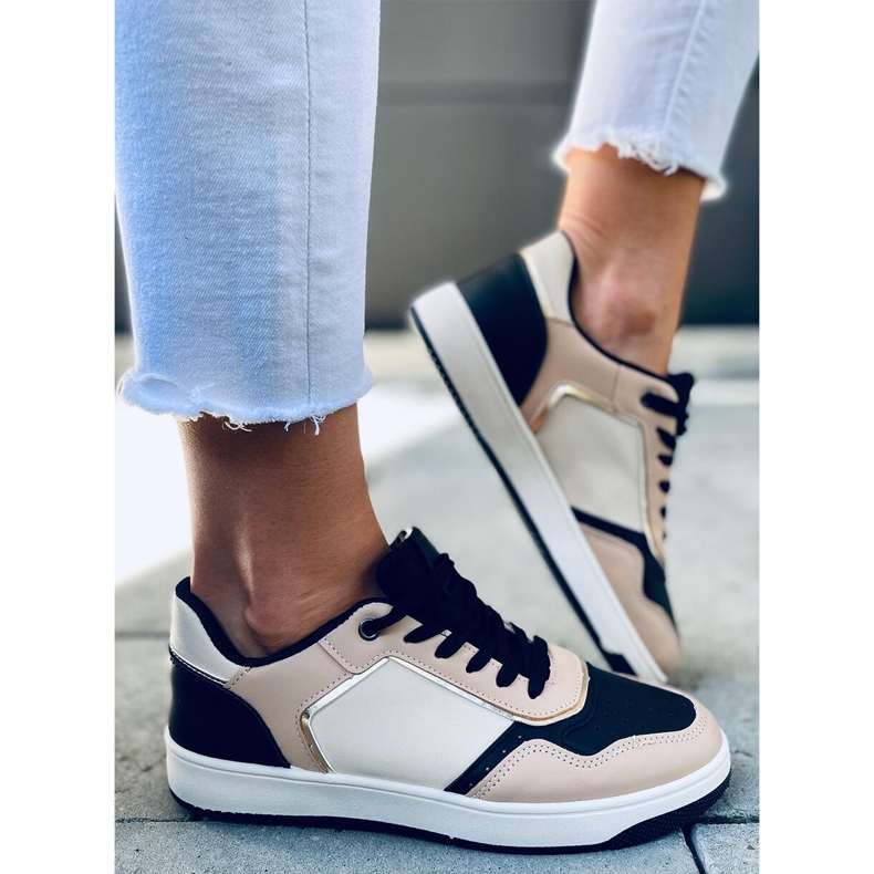 Izzie KHAKI / SVARTa sneakers för kvinnor kaki mångfärgad 2