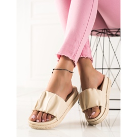 SHELOVET Beige tofflor på plattformen 1