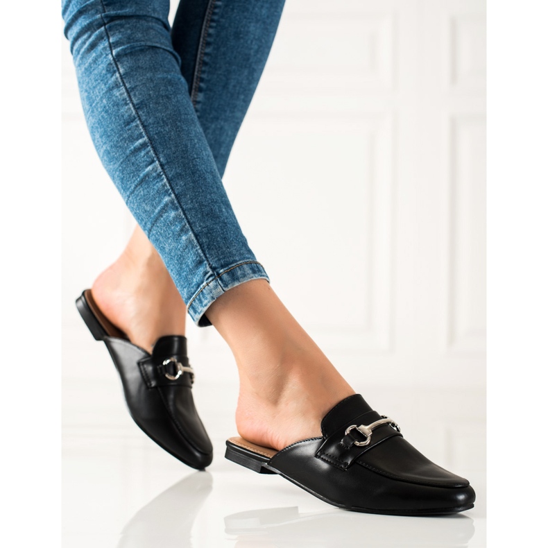 SHELOVET Svarta tofflor loafers 1