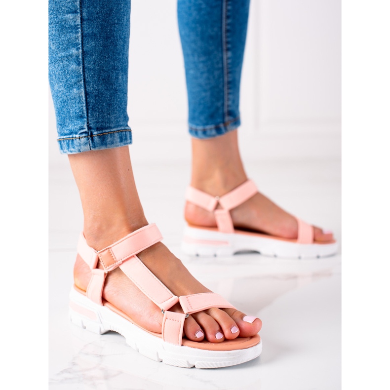 Groto Gogo Bekväma sandaler med kardborreband rosa 1