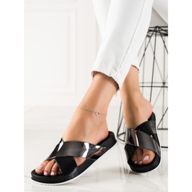 Groto Gogo Skimrande svarta tofflor 1