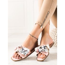 SHELOVET Tofflor Med En Dekorativ Rosett rosa 1