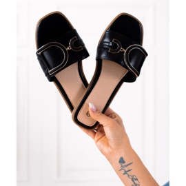 SHELOVET Klassiska svarta tofflor 1