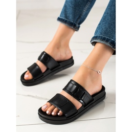 SHELOVET Svarta Tofflor Med Ett Spänne 1